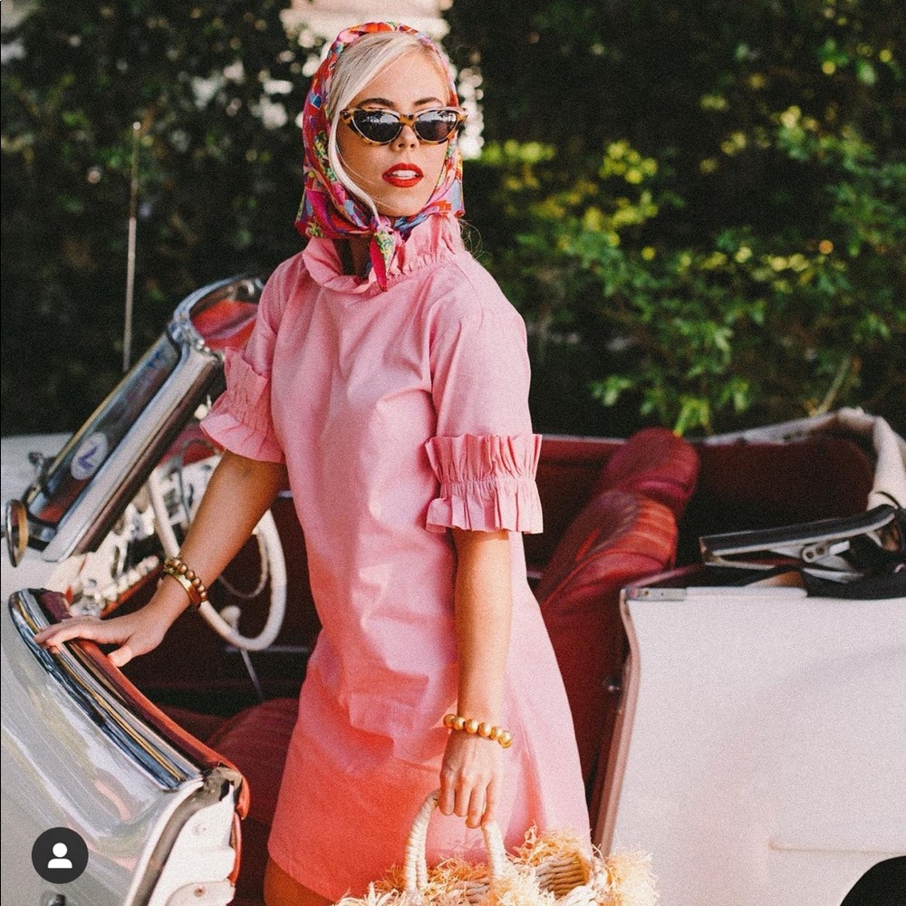 Elizabeth Wilson Designs Pink Ruffle Shift Dress XXL